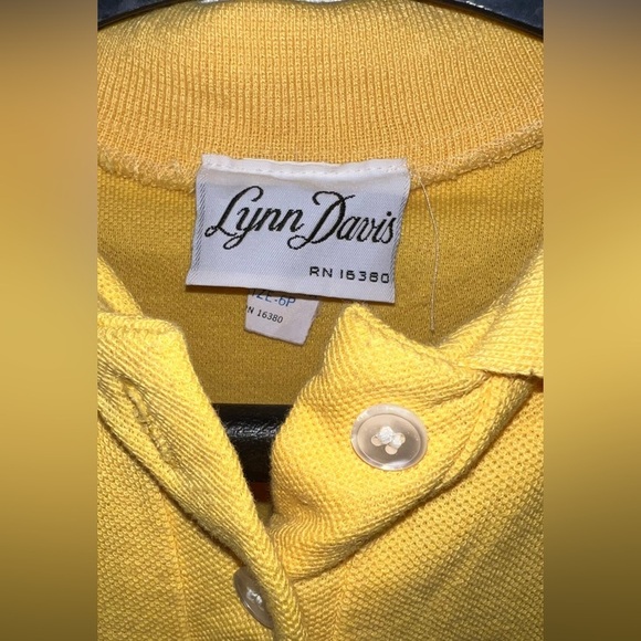 Lynn Davis Vintage Polo Bumble Bee Yellow Collared Casual Preppy Dress - Picture 5 of 9